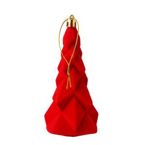 Appendino Natalizio Albero Rosso in Velluto