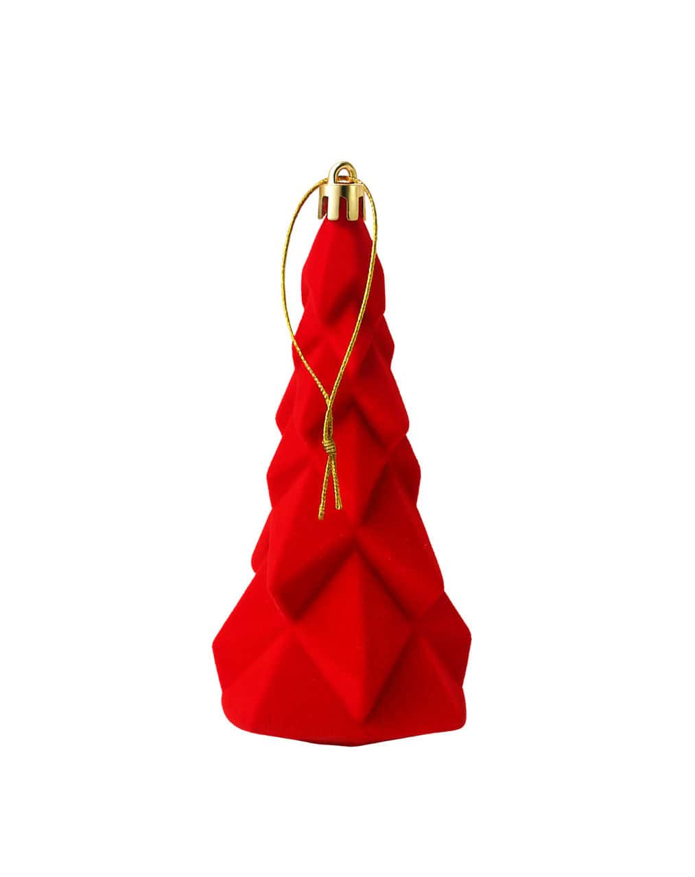 Appendino Natalizio Albero Rosso in Velluto