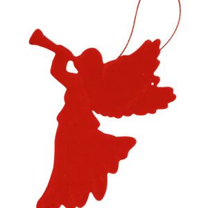 Elegante appendino natalizio a forma di angelo rosso, perfetto per decorare l’albero o la casa. Realizzato in velluto con cordino per appenderlo facilmente.
