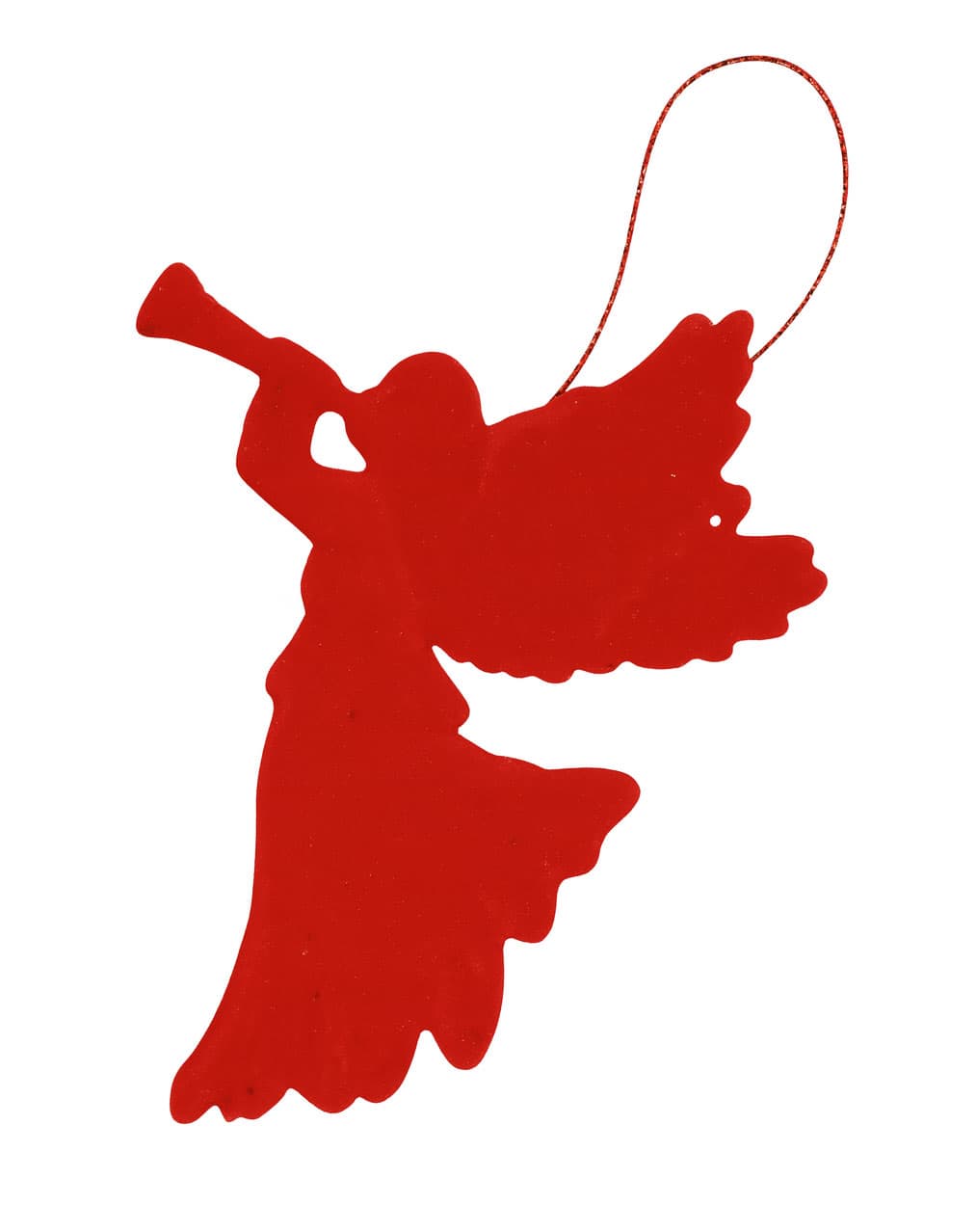 Elegante appendino natalizio a forma di angelo rosso, perfetto per decorare l’albero o la casa. Realizzato in velluto con cordino per appenderlo facilmente.