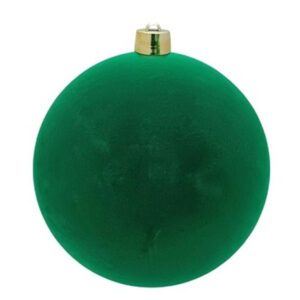 Pallina di Natale Floccata Verde 12 cm | Addobbo Natalizio Elegante ManuLife