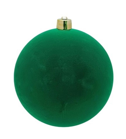 Pallina di Natale Floccata Verde 12 cm | Addobbo Natalizio Elegante ManuLife