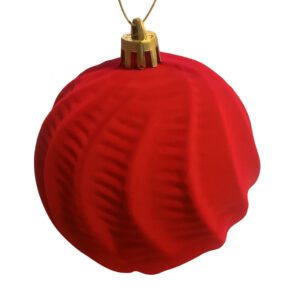 Pallina di Natale Rossa in Velluto Decorazione Classica 6 cm