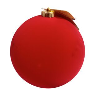 Pallina di Natale Floccata Rossa 15 cm – Addobbo per Albero di Natale