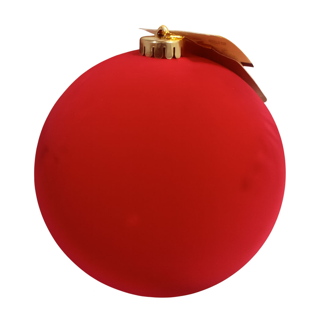 Pallina di Natale Floccata Rossa 15 cm – Addobbo per Albero di Natale