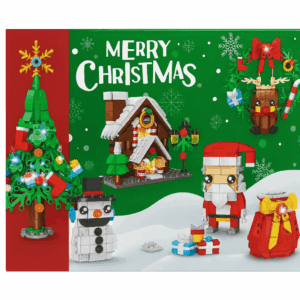 Set di Costruzioni Natalizio Babbo Natale e Casetta di Pan di Zenzero – 304 Pezzi con Luci LED