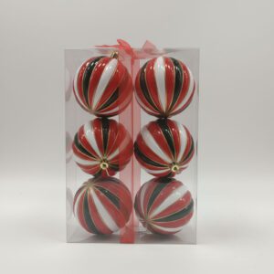 Set da 6 sfere natalizie rosso e bianco Ø10 cm NATALUNA. Decorazioni eleganti e brillanti per un Natale tradizionale e luminoso. Prezzo: €9,99.